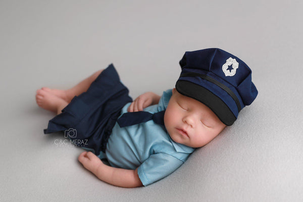 Lil’ Officer {newborn or sitter}, Pants and hat - No. 2 Willow Lane