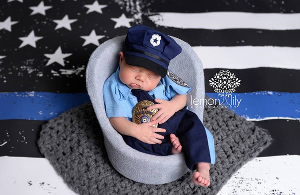 Lil’ Officer {newborn or sitter}, Pants and hat - No. 2 Willow Lane
